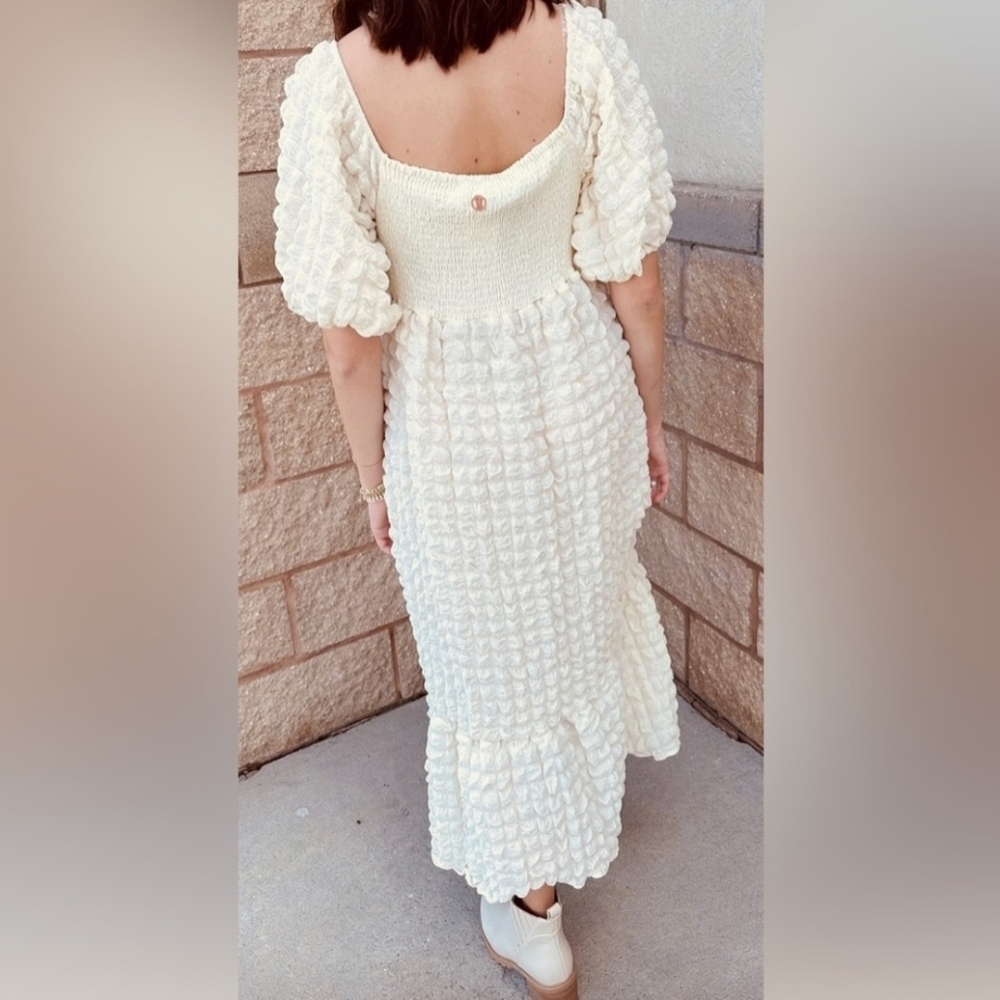 ☁️NWT Simply Southern "Bubble🫧 Maxi Dress" in "Cloud☁️" Off White Sz XXL☁️ - Picture 3 of 15
